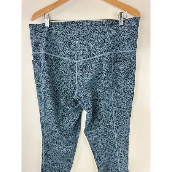 Athleta Salutation Stash Pocket II Textured 7/8 Tight Blue Cheetah Plus Size 2X - Picture 12 of 12
